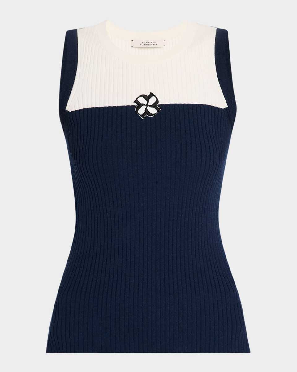 Essential Ease Ribbed Colorblock Top